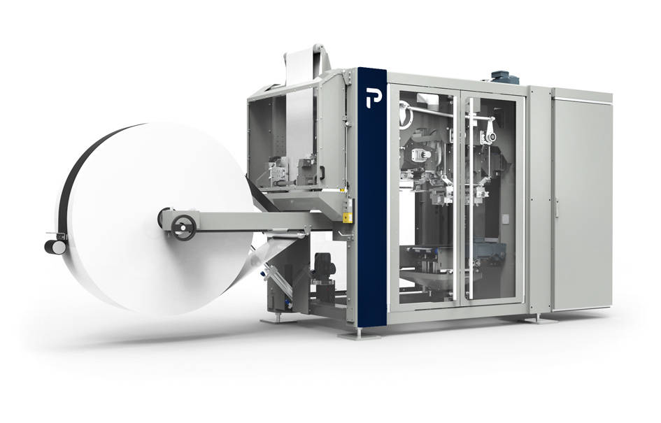 Tubular FFS bagging machine with plastic bag roll